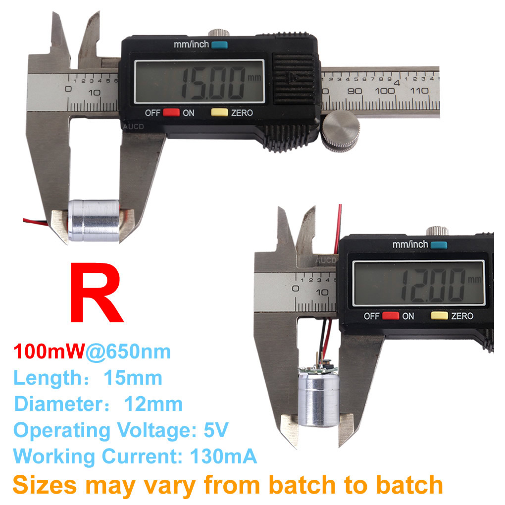 Φ12x15mm DC 5V Red-100mW Green - Diode Laser Module recension och pris