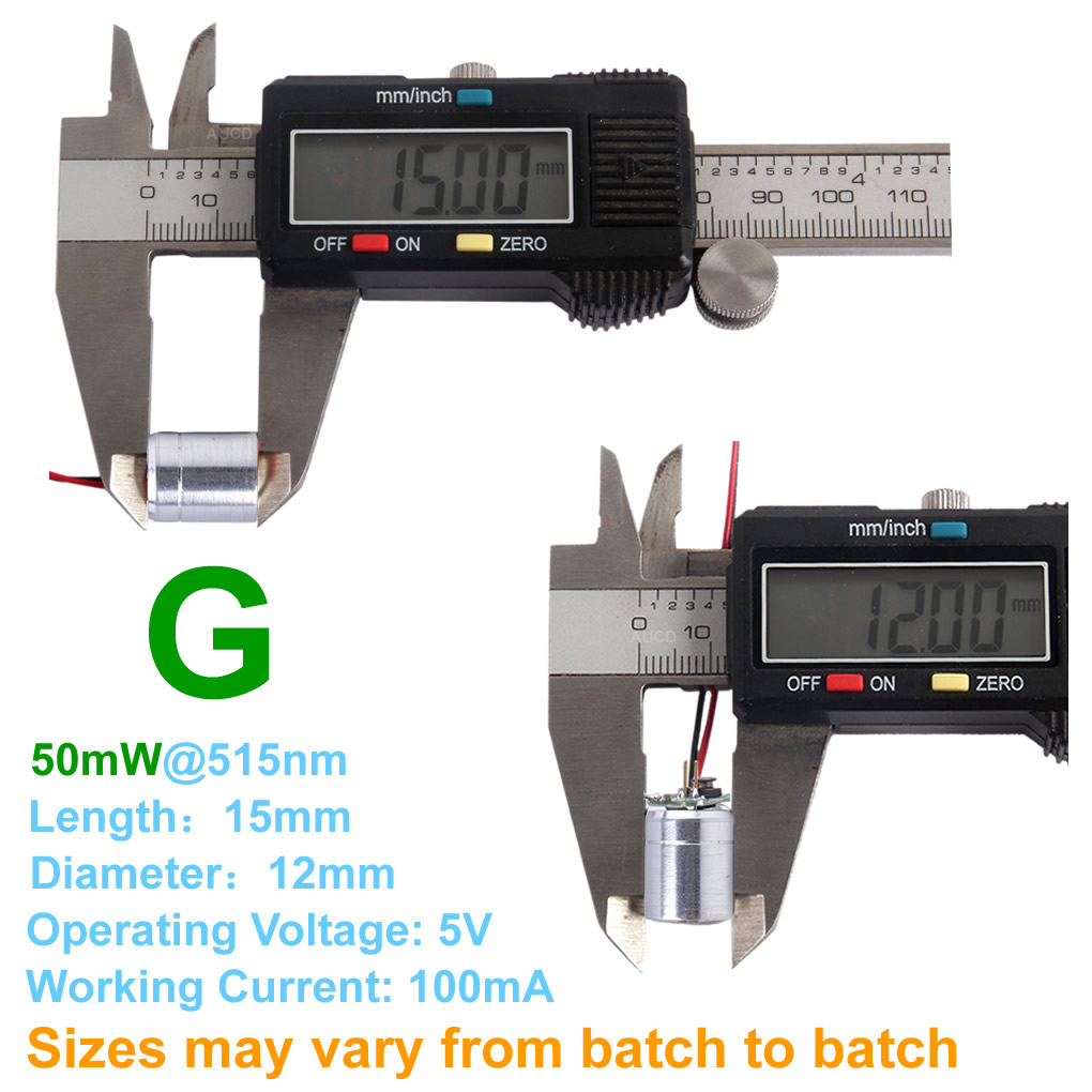Φ12x15mm DC 5V Red-100mW Green - Diode Laser Module recension och pris
