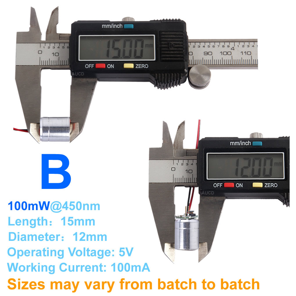 Φ12x15mm DC 5V Red-100mW Green - Diode Laser Module recension och pris