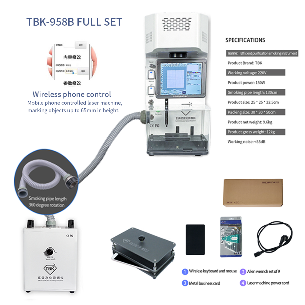 TBK 958B Full Set Laser Back G - Fume Extractor Laser recension och pris