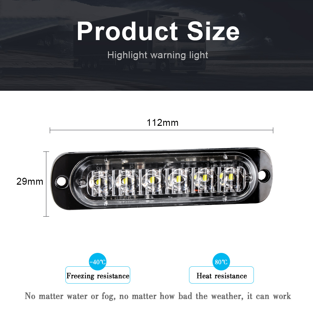 6 LED Strobe Warning Lights St - Industrial Laser Pointer 24V recension och pris